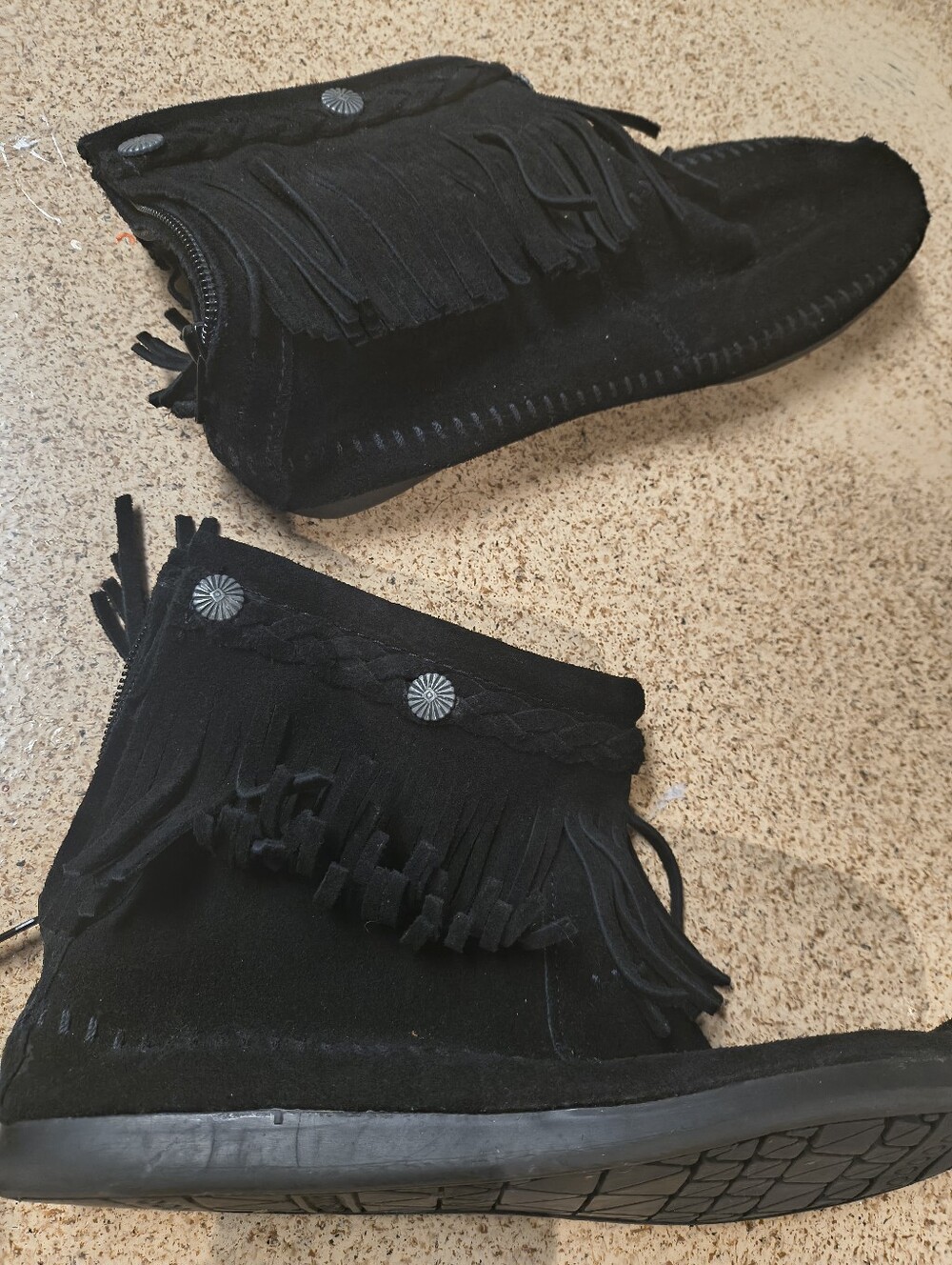 Minnetonka Black Suede Ankle Boot